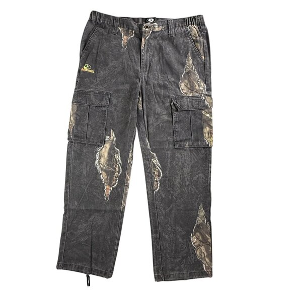 Mossy Oak Cargo Pants Mens Large 38x32 Camo Eclipse Hunting Outdoor Drawstring - Picture 1 of 16